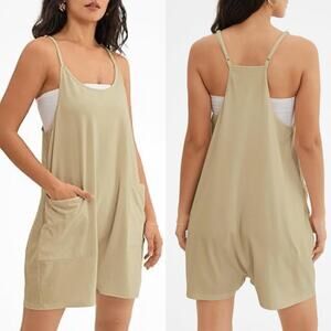 AMAZON • Khaki Tan Hot Shot Romper Overalls